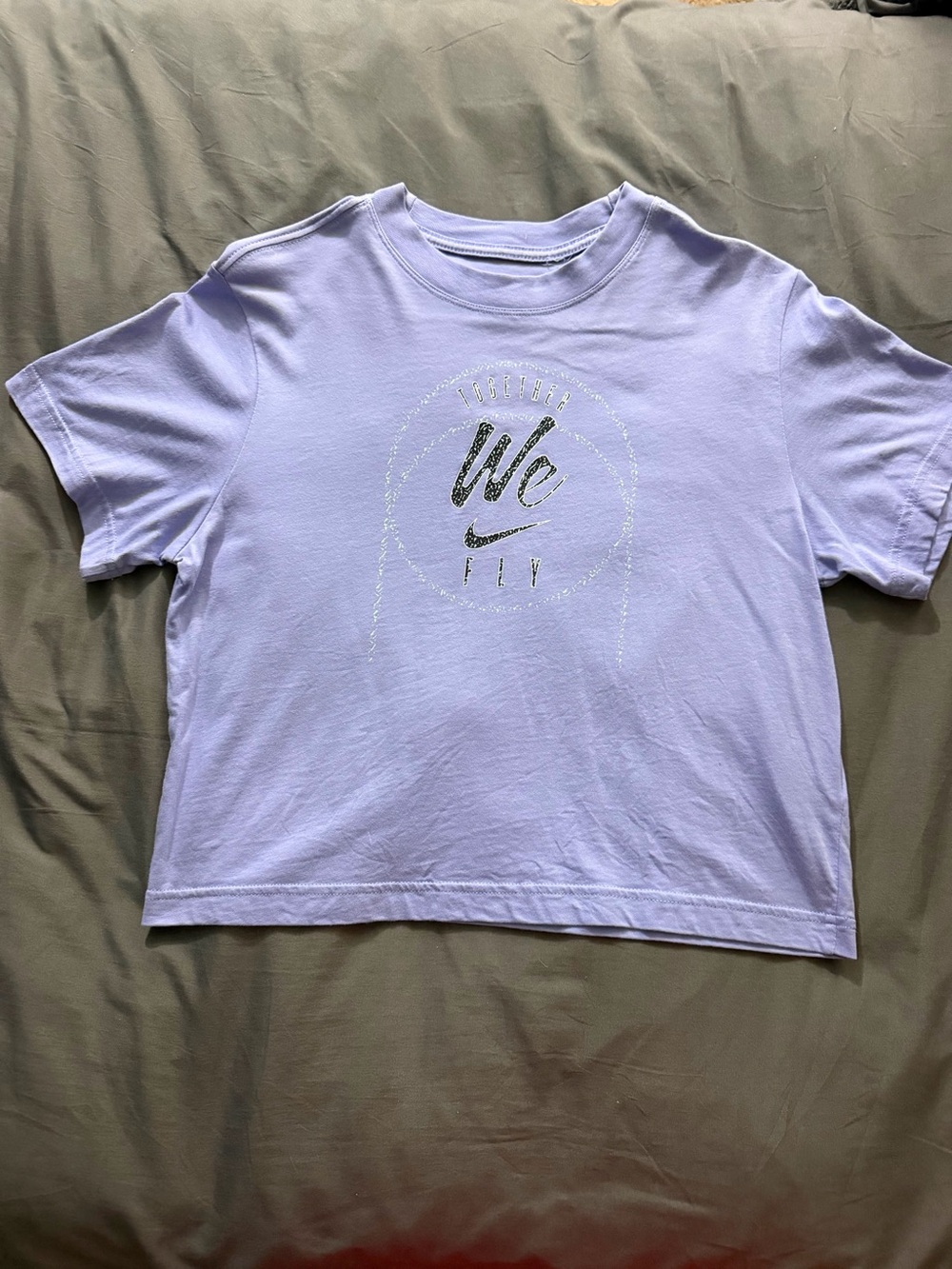 Nike Girls' Lavender Short Sleeve Tee with ‘We Fly' Logo